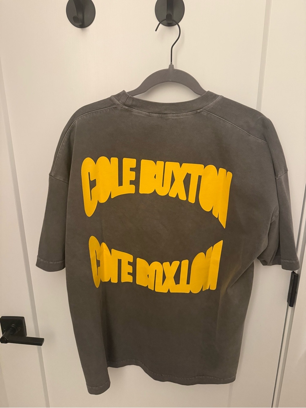 Cole Buxton Charcoal Short-Sleeve Tee with Yellow Graphic Back Print
